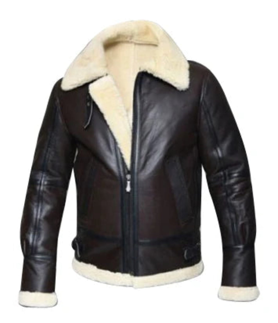 WWII B3 Sheepskin Bomber Jacket – Classic Pilot Style Leather Jacket