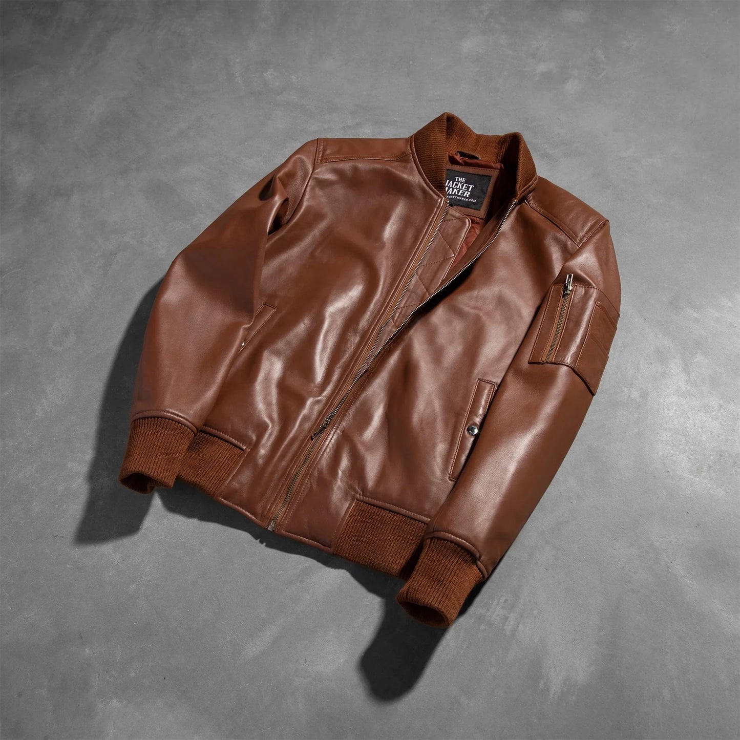 Bomia MA-1 Brown Bomber Jacket – Stylish Real Leather Men’s Jacket