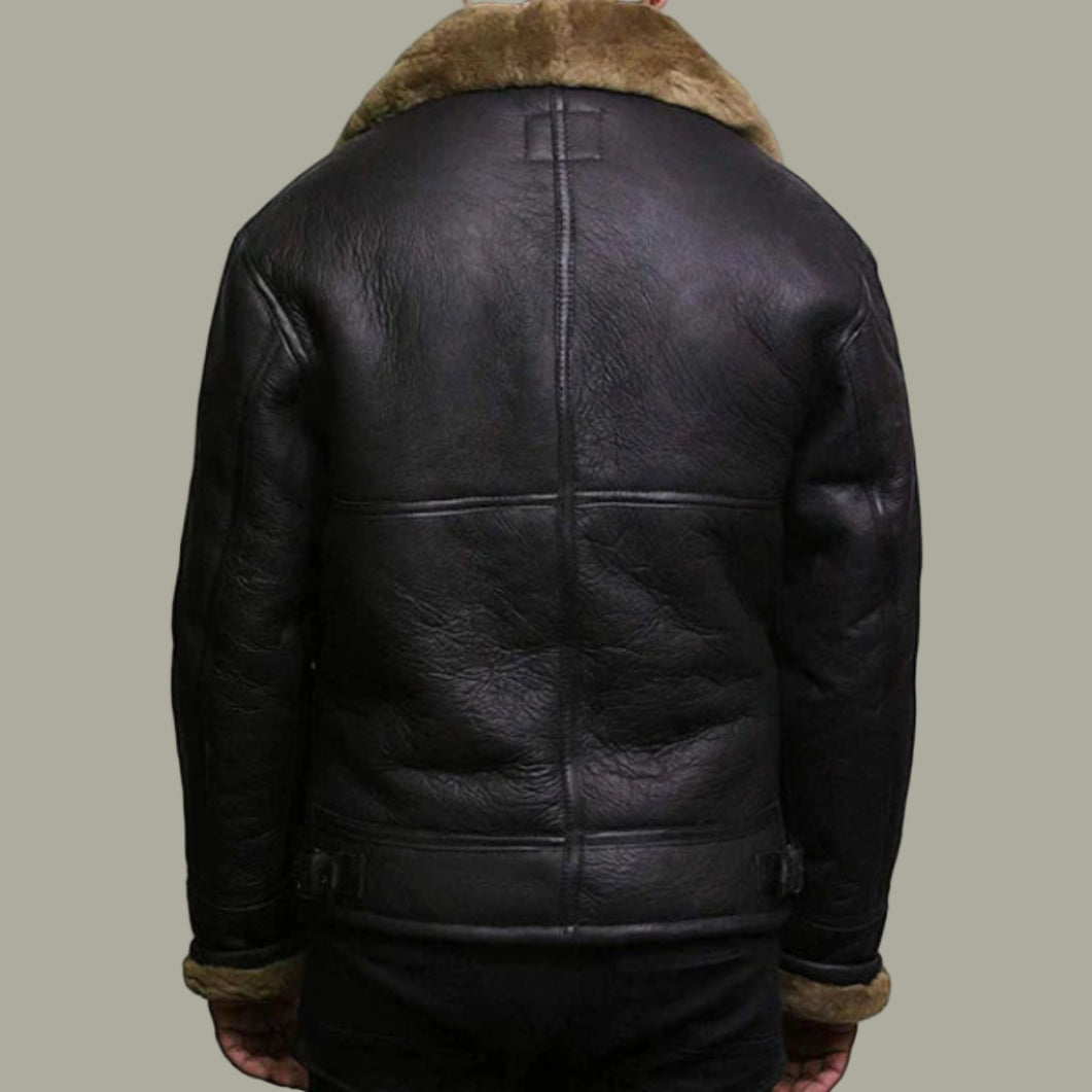 Men’s RAF B3 Shearling Bomber Jacket – Genuine Sheepskin Aviator Style
