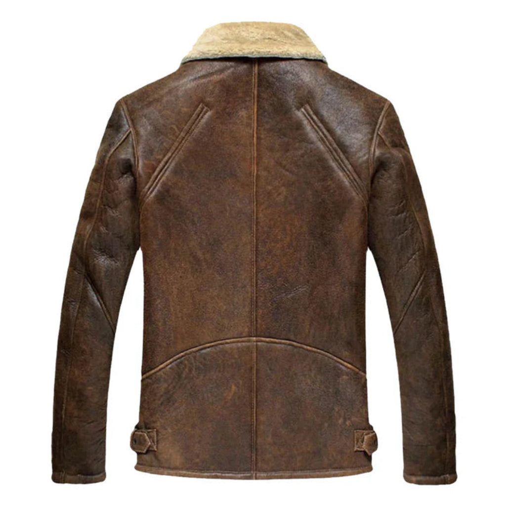 Men’s Brown Leather Fur Coat – Inspired by Jason Momoa in Justice League (2017)