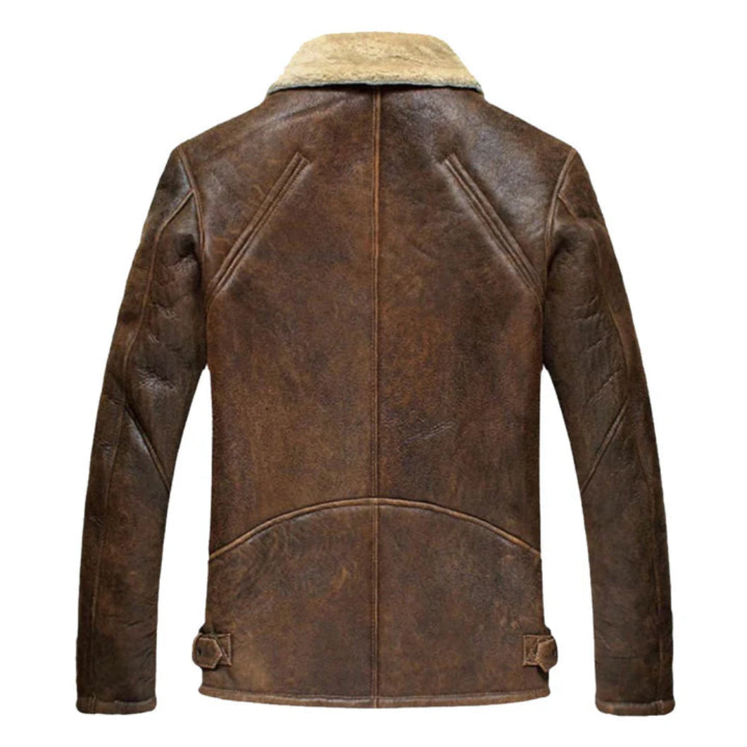 Men’s Brown Leather Fur Coat – Inspired by Jason Momoa in Justice League (2017)