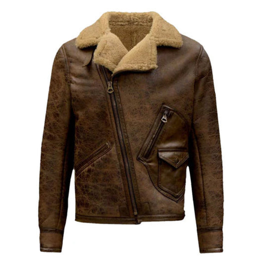 Men’s Brown Leather Fur Coat – Inspired by Jason Momoa in Justice League (2017)