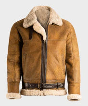 Aviator Men’s Brown Sheepskin Shearling B3 Bomber Leather Jacket