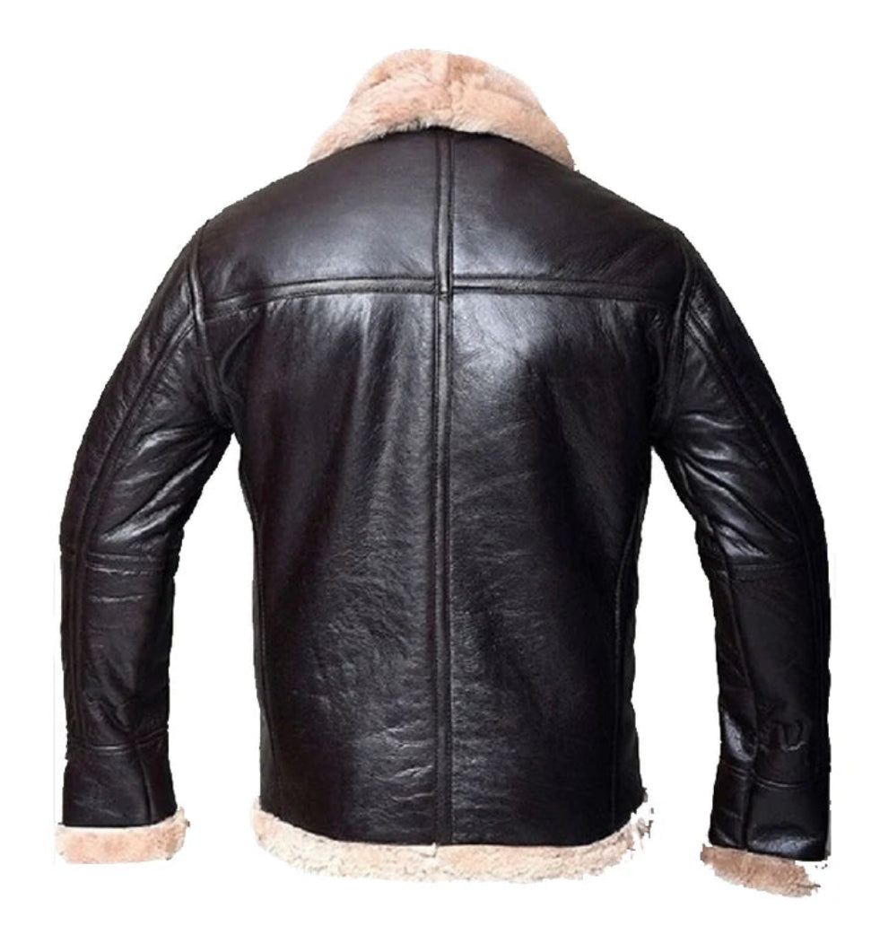 Men’s B3 Shearling Aviator Bomber Jacket – Classic WWII Leather Flight Coat