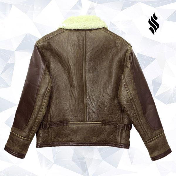Vintage AN-J-4 Sheepskin Bomber Jacket – Real Leather Military Outerwear
