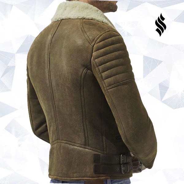 Men’s Chocolate Brown Aviator Leather Jacket – Classic Bomber Flight Style