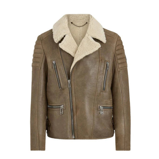 Men’s Classic B3 Shearling Jacket – Rugged Brown Leather Bomber Design