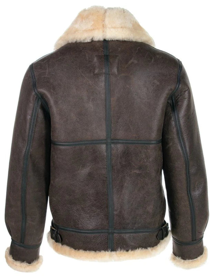 Classic B-3 Shearling Leather Bomber Jacket – Warm & Rugged Men’s Outerwear