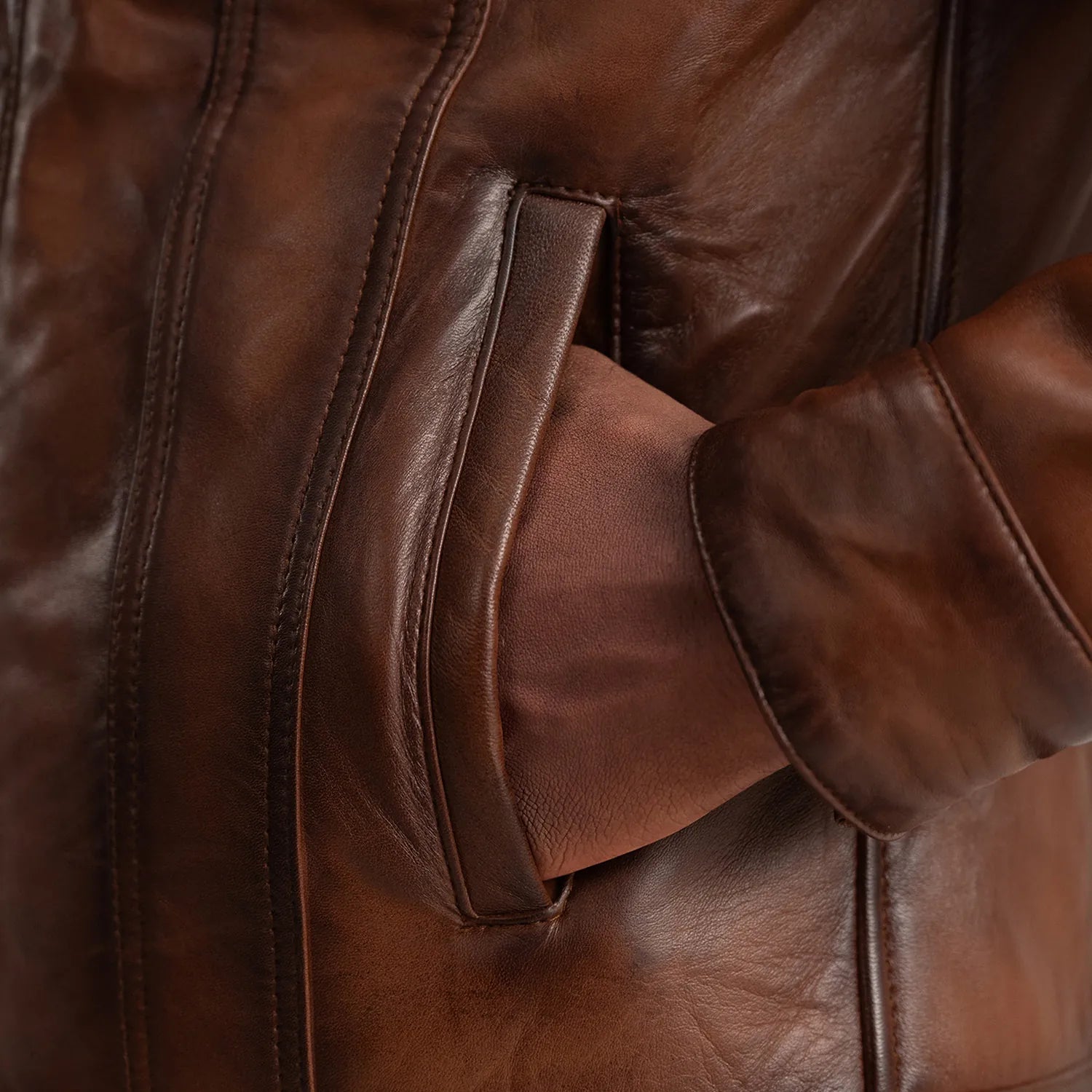 Dallis Brown Leather Shearling Trucker Jacket – Men’s Winter Outerwear
