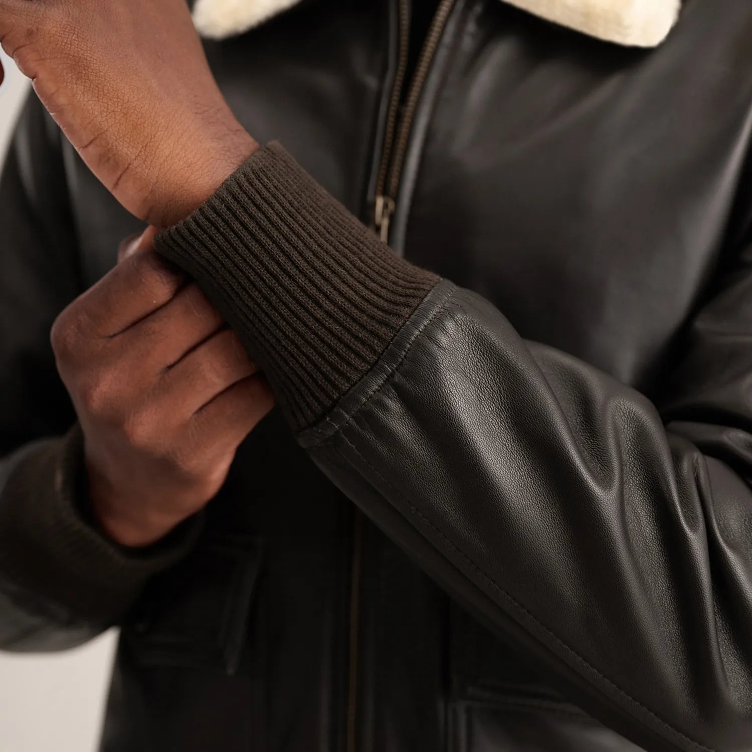 Airin G-1 Leather Bomber Jacket – Brown & Cream Classic for Men