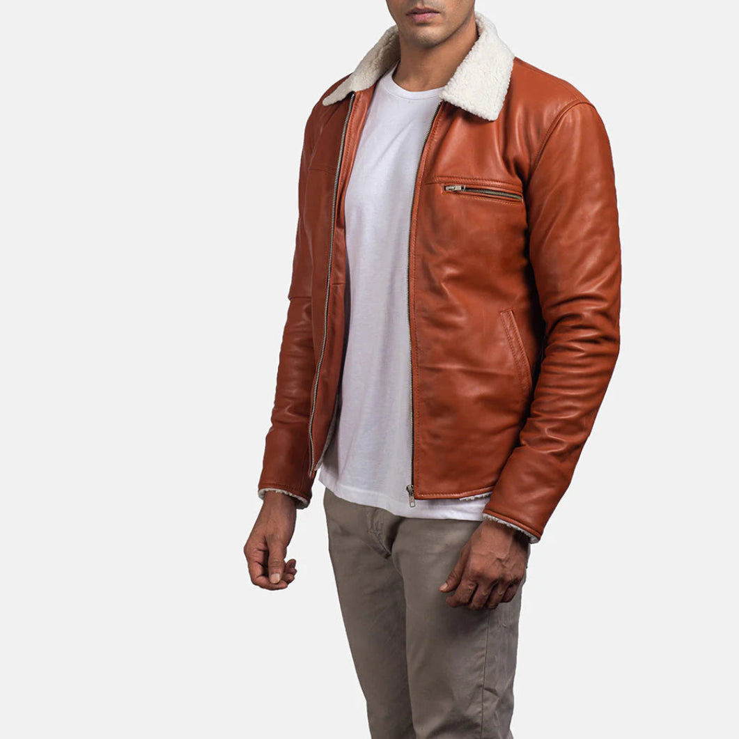 Tan Shearling Jacket for Men – Dan Frost Edition