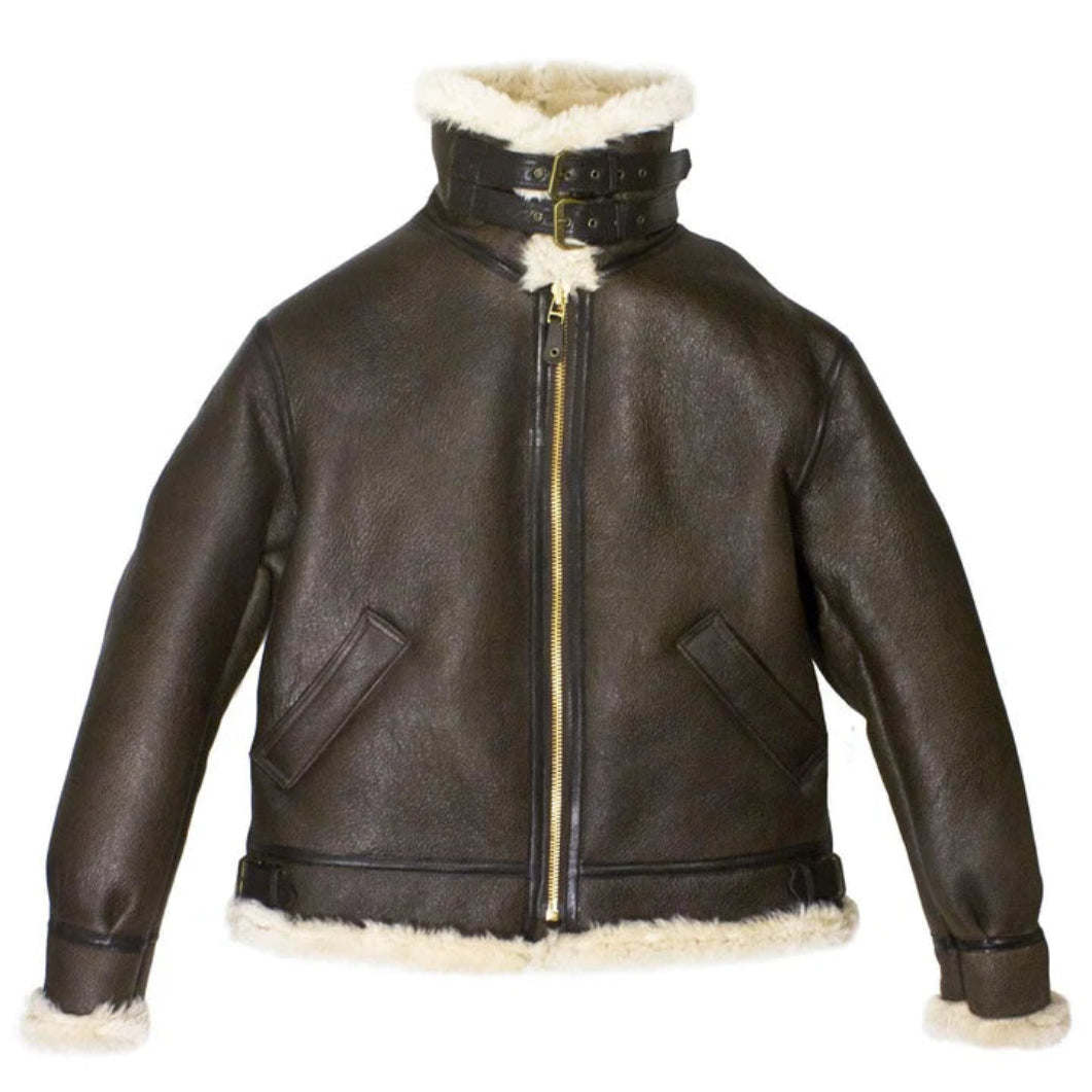 B-3 Bomber Jacket for Men – Brown Genuine Leather Flight Style