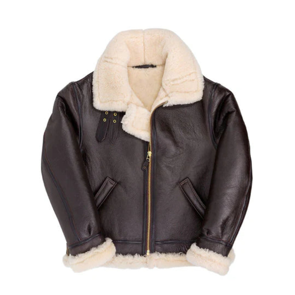 Men’s Fur Hoodie B3 Bomber Jacket – Classic Shearling Aviator Outerwear