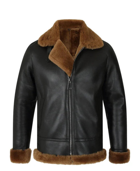Ginger Brown B3 Bomber Jacket – Classic Sheepskin Shearling Outerwear