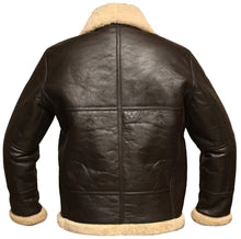 Men’s Brown B3 RAF Aviator Bomber Shearling Sheepskin Leather Jacket"