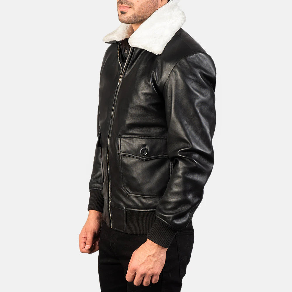 Black & White G-1 Leather Bomber Jacket