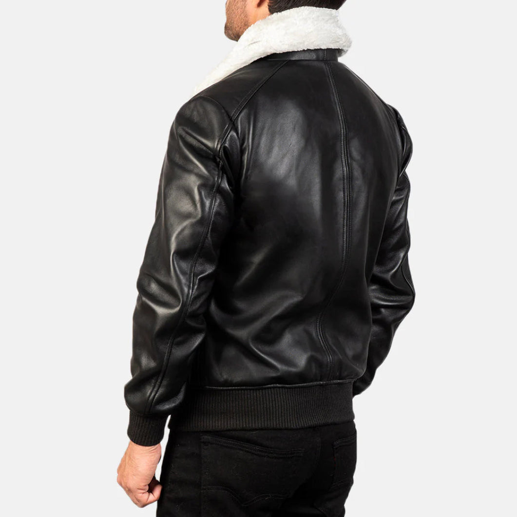 Black & White G-1 Leather Bomber Jacket