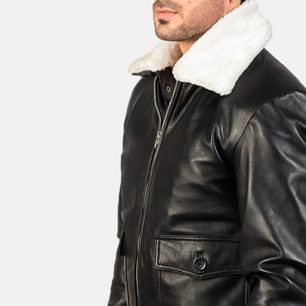 Black & White G-1 Leather Bomber Jacket