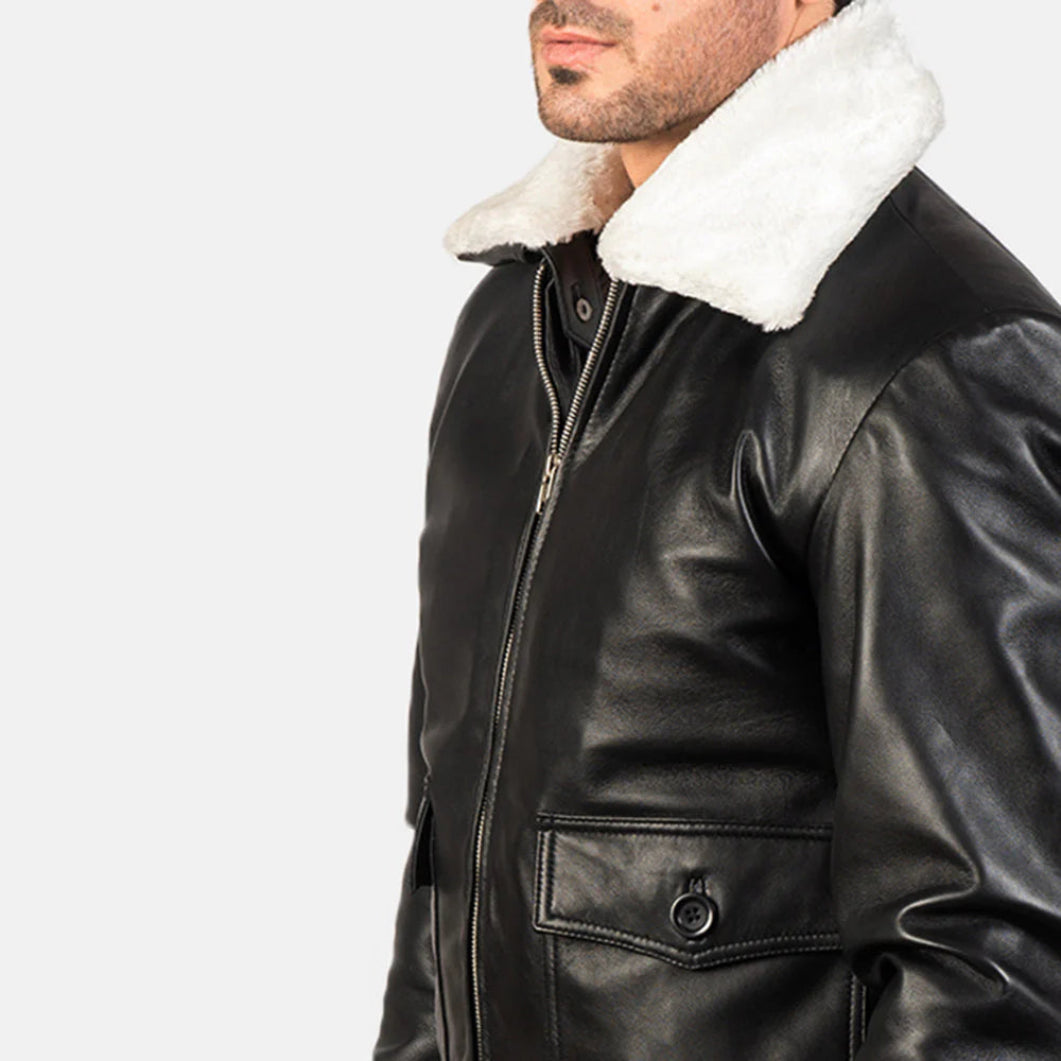 Black & White G-1 Leather Bomber Jacket
