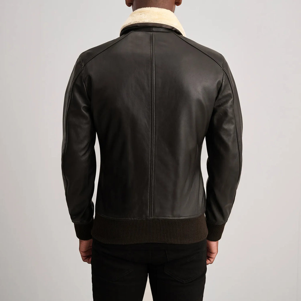 Airin G-1 Leather Bomber Jacket – Brown & Cream Classic for Men