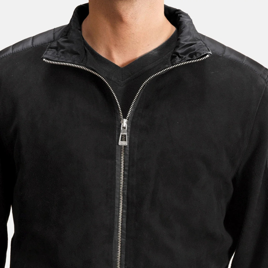 Ethan Men’s Suede Bomber Jacket – Hybrid Comfort Meets Street Style