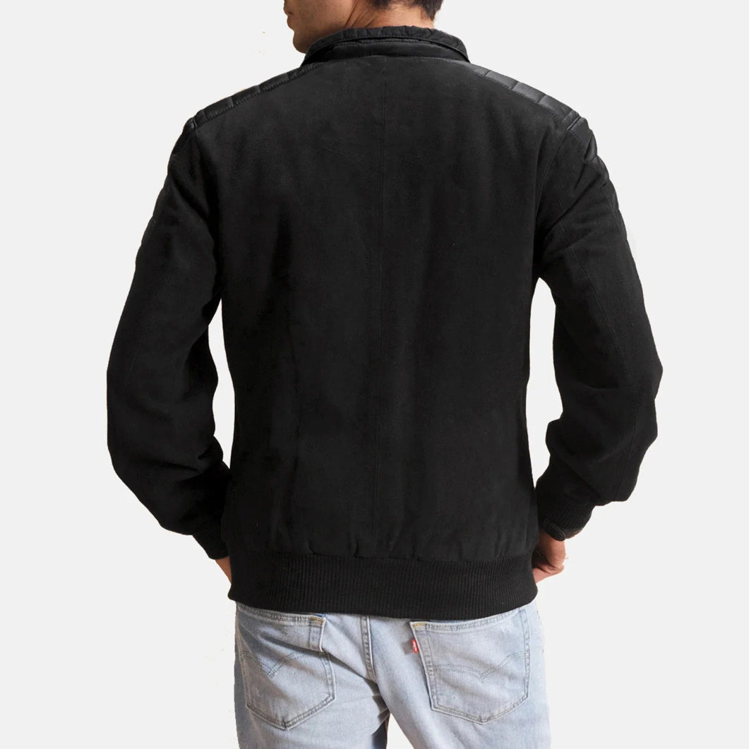 Ethan Men’s Suede Bomber Jacket – Hybrid Comfort Meets Street Style
