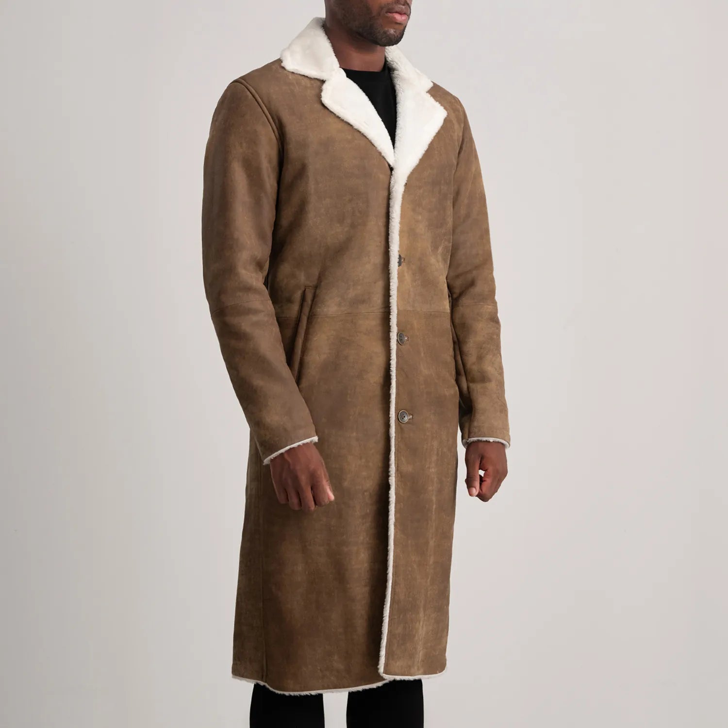 Brown  Shearling Leather Jacket  Classic Men’s Outerwear