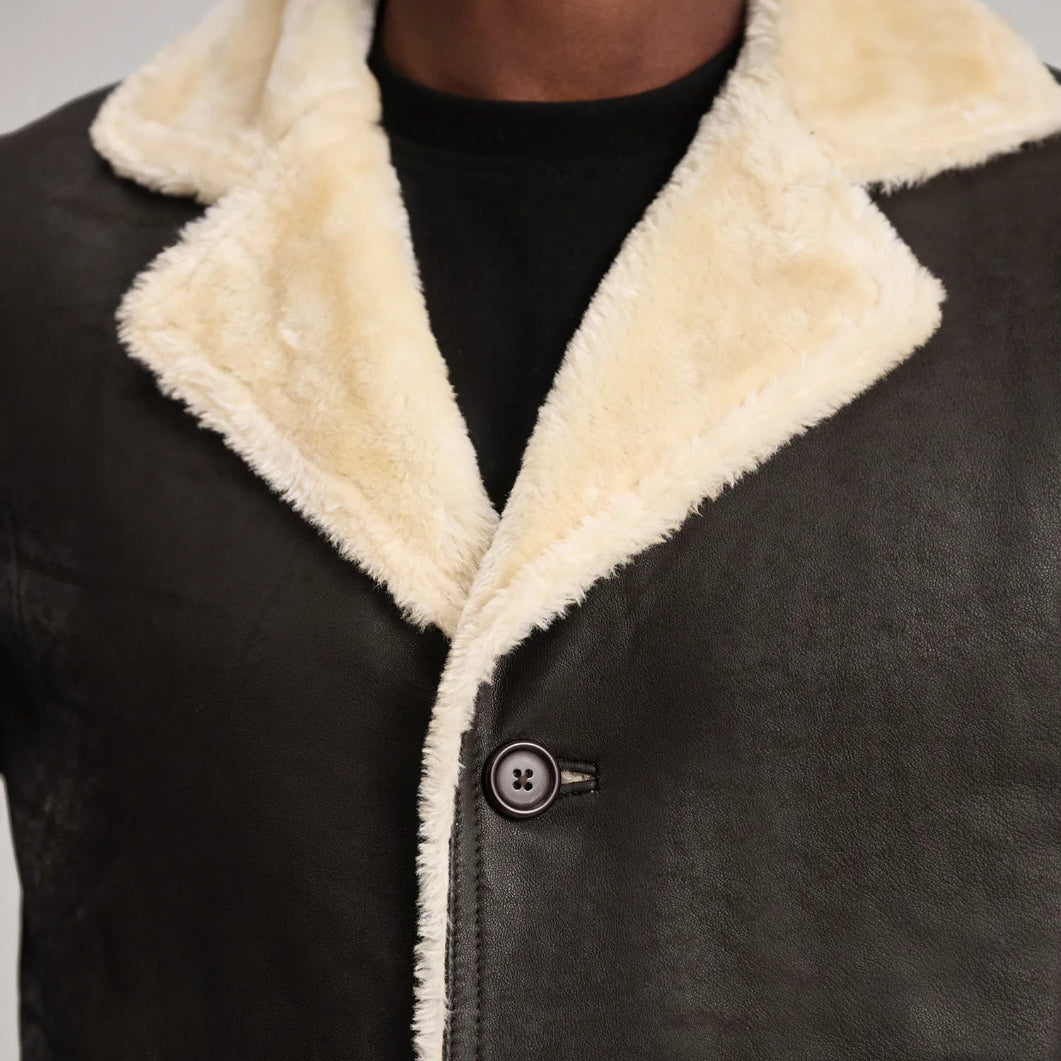 Kolby Brown Shearling Coat – Men’s Suede Winter Outerwear