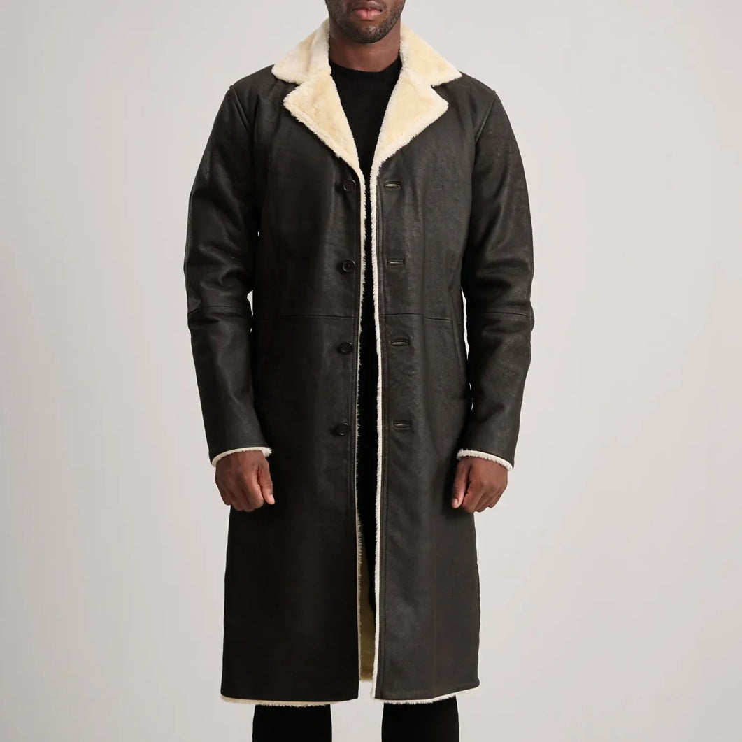 Kolby Brown Shearling Coat – Men’s Suede Winter Outerwear