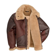 Men’s B-3 Bomber 1941 Pearl Harbor Brown Shearling Leather Jacket"
