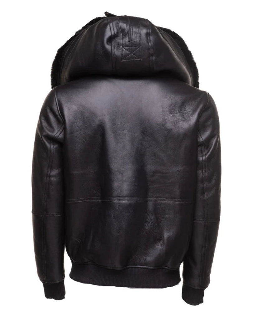 Gregos Shearling Varsity Jacket – Premium Sheepskin with Big Hoodie