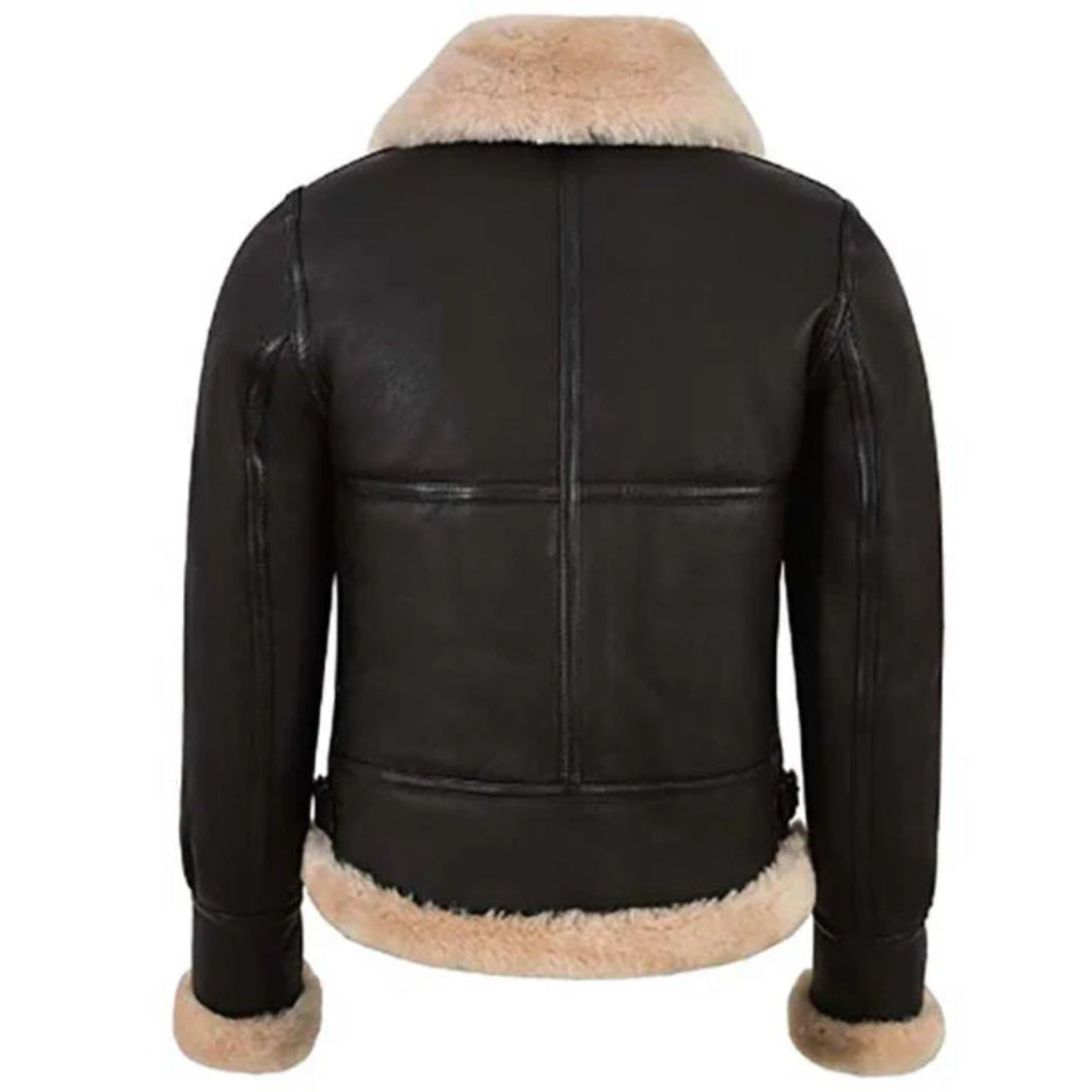 Flying Aviator Jacket for Women – Genuine Sheepskin Leather Bomber
