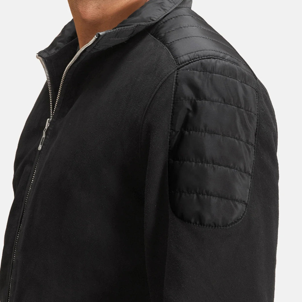 Ethan Men’s Suede Bomber Jacket – Hybrid Comfort Meets Street Style