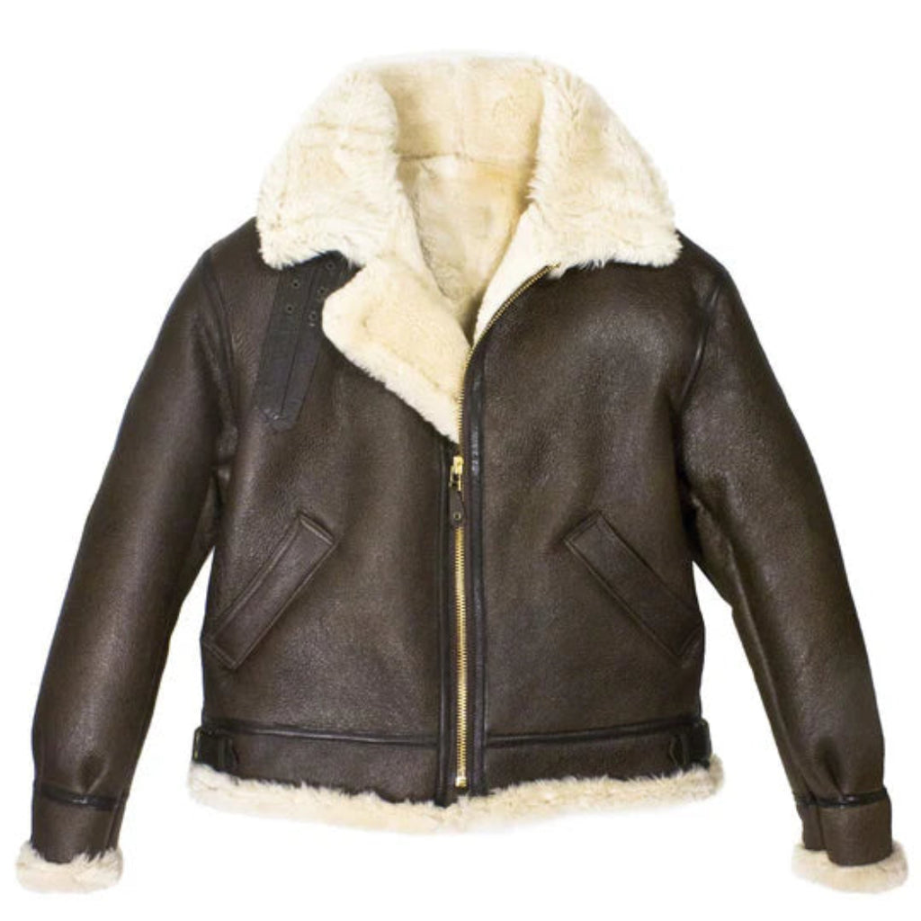 B-3 Bomber Jacket for Men – Brown Genuine Leather Flight Style