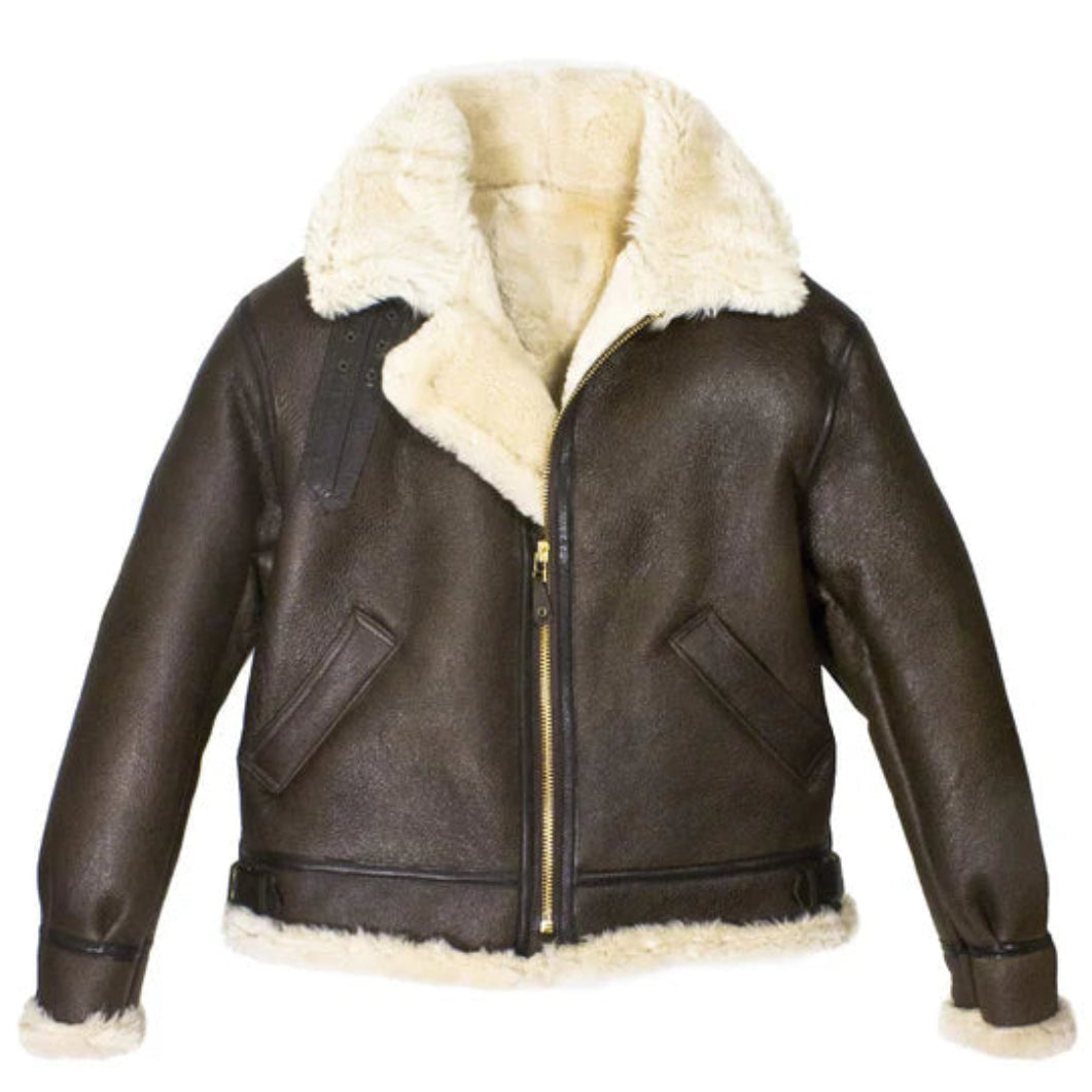 B-3 Bomber Jacket for Men – Brown Genuine Leather Flight Style