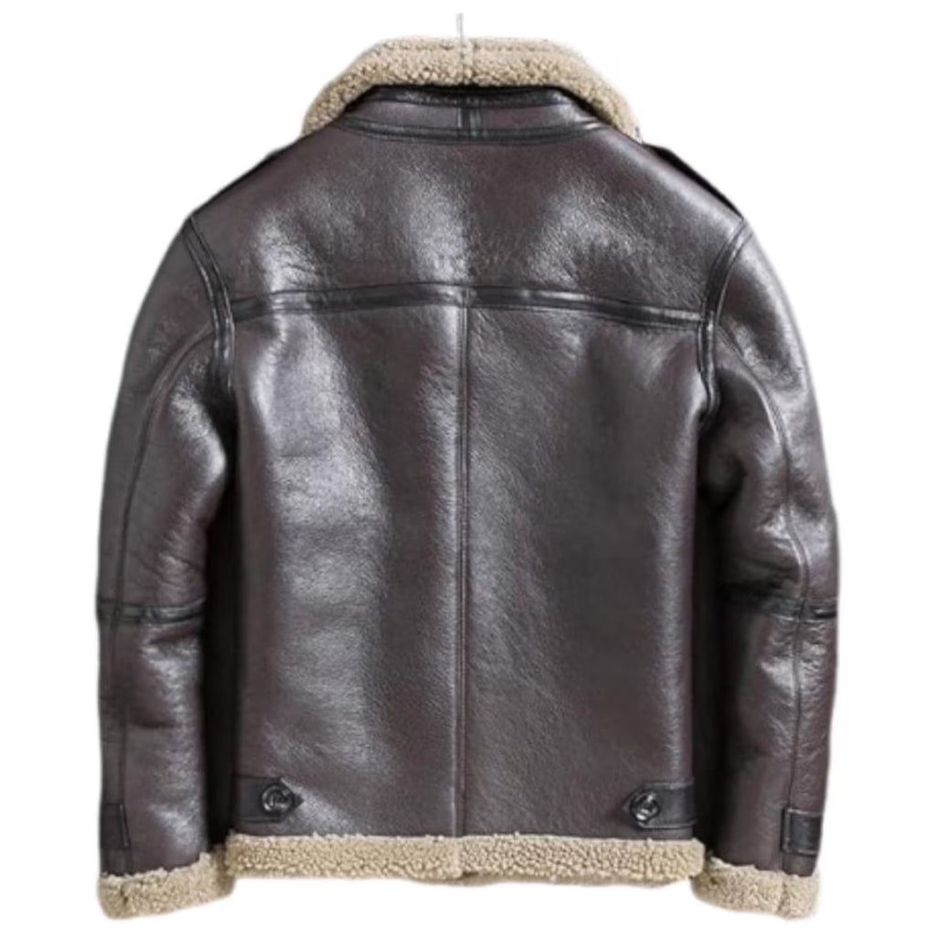 Mens leather bomber jacket Brown leather aviator jacket