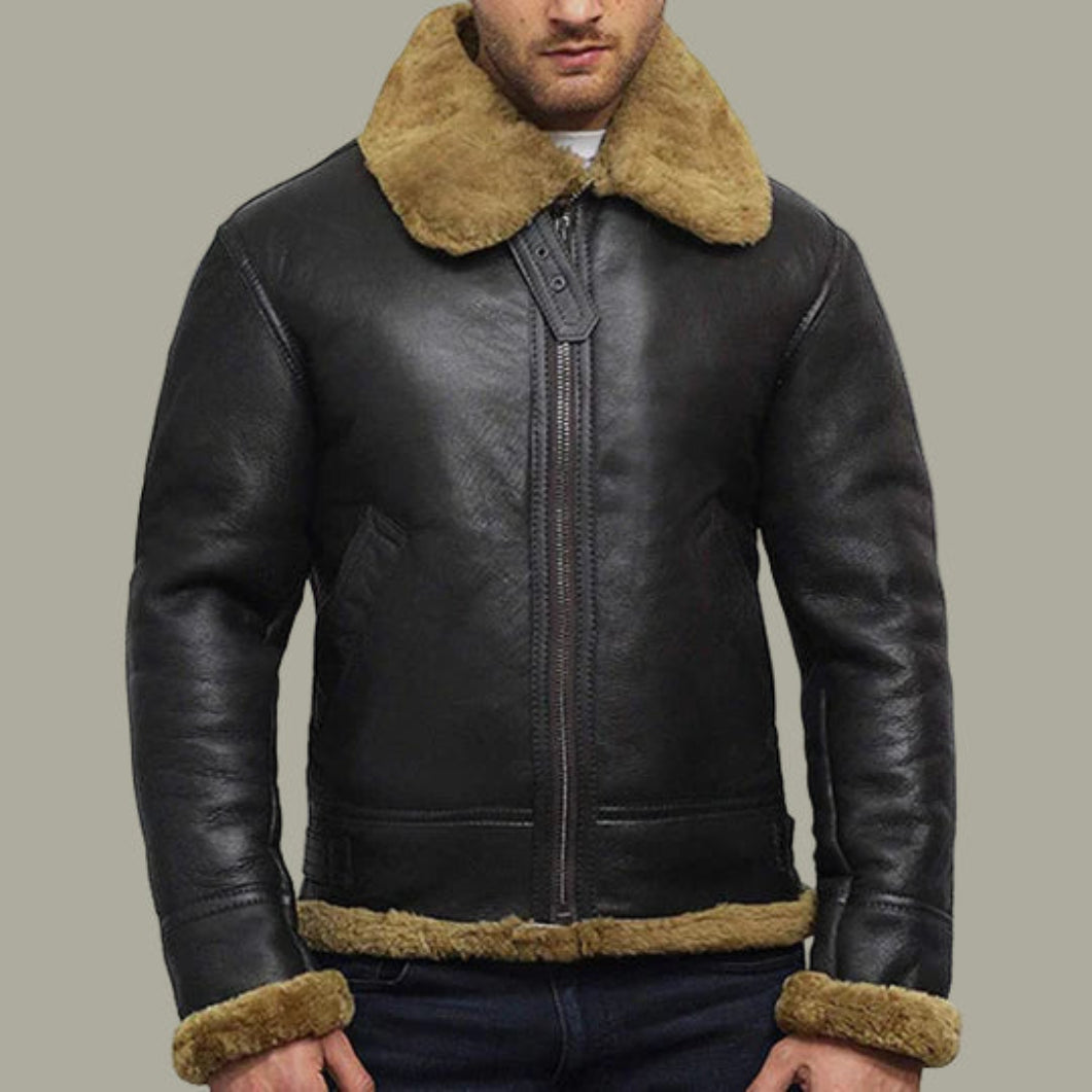 Men’s B3 Aviator Jacket – WWII Shearling Sheepskin Flying Coat