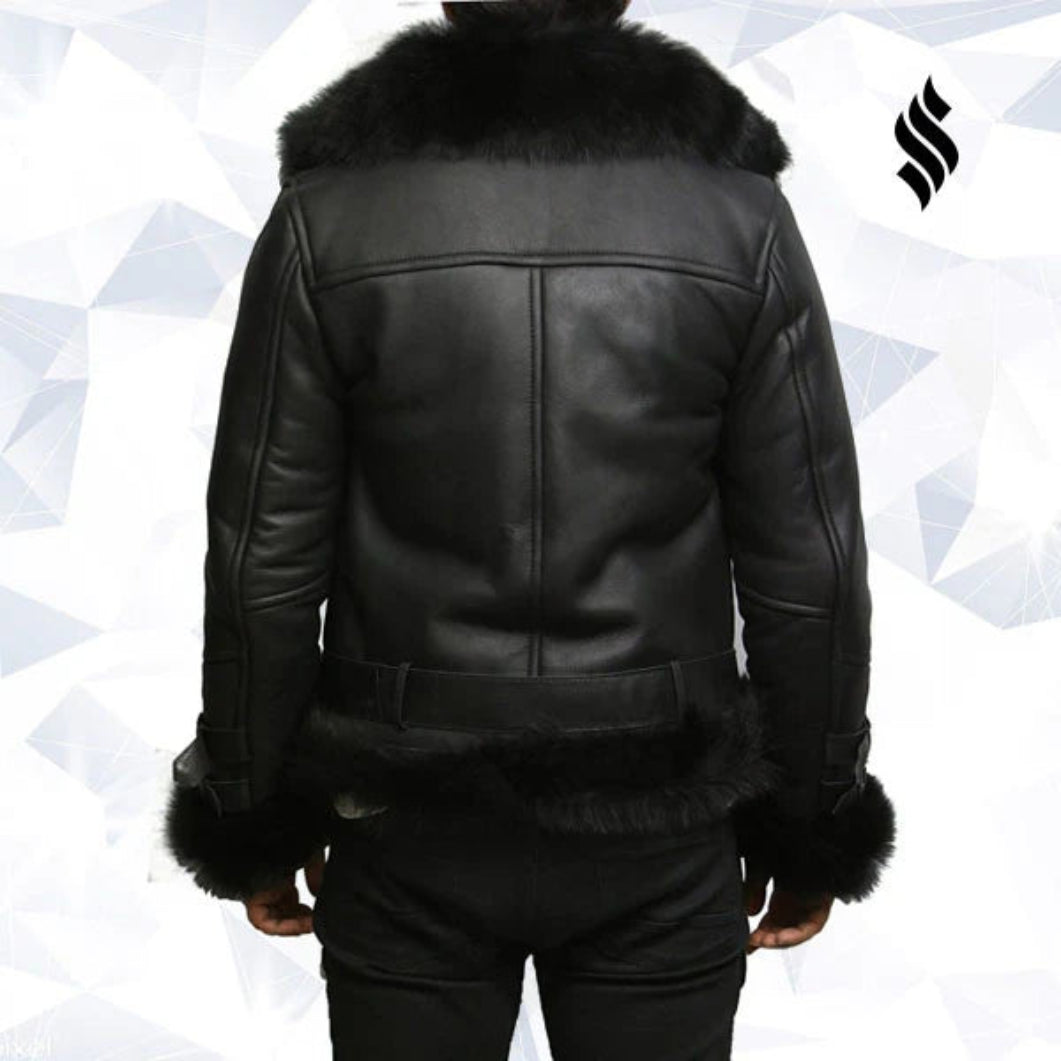 Authentic Toscana Sheepskin Aviator Jacket for Men – Shearling Lined