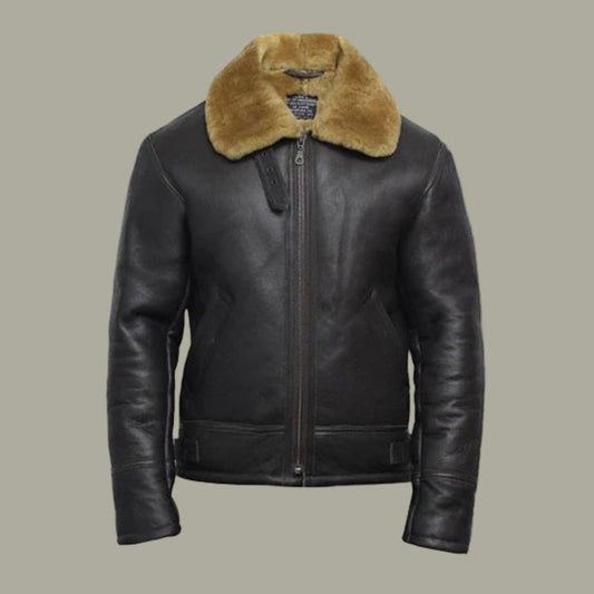 Men’s RAF B3 Shearling Bomber Jacket – Genuine Sheepskin Aviator Style