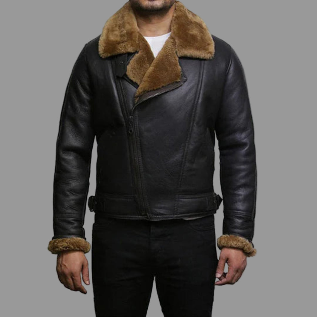 Classic B3 Sheepskin Bomber Jacket for Men – Shearling Lined